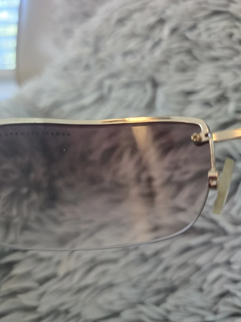 Armani Exchange Brown Frame Sunglasses with Purple Gradient Lenses